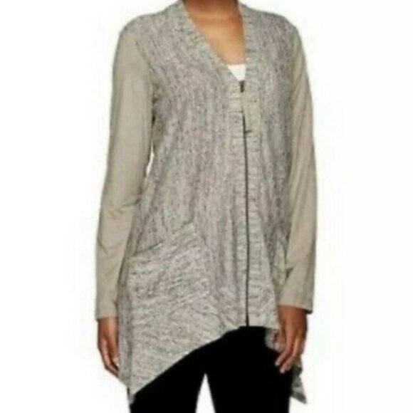 LOGO by Lori Goldstein Sweater Jacket Oversized Size XS Style A266500 Shacket - Picture 12 of 12